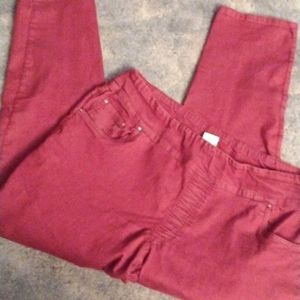 Burgundy jean jeggings ladies junior 20WM